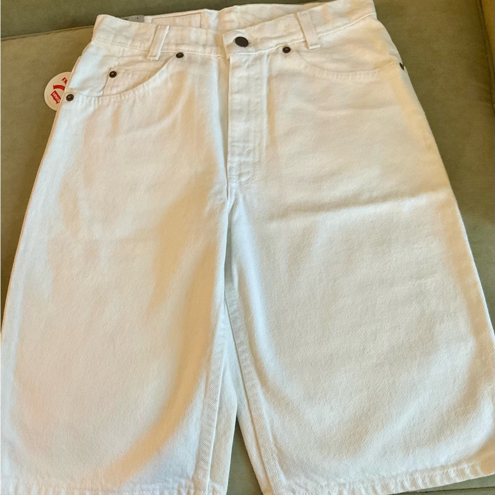 Levi's Vintage White Jean Shorts High-Waisted Relaxed Fit